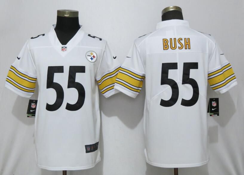 Men Pittsburgh Steelers 55 Bush White Nike Vapor Untouchable Player NFL Jerseys